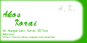 akos korai business card